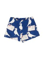 Mini Rodini short en coton à imprimé graphique - Bleu