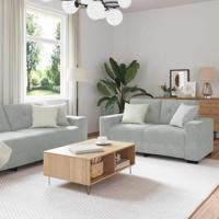 Bankstel met kussen 3 pcs Grijs 221 x 78 x 80 cm Velvet