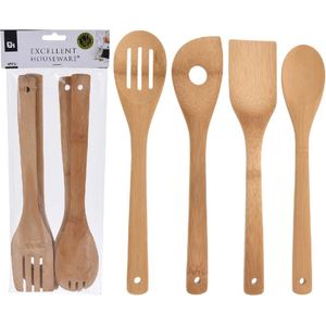 Excellent Houseware Bamboe Kookgerei 4-delig