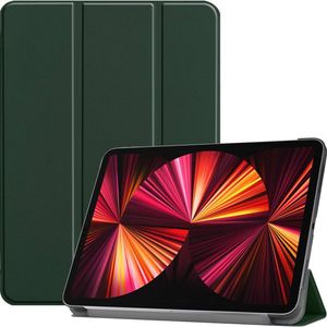 Basey iPad Pro 2021 (11 inch) Hoesje Kunstleer Hoes Case Cover -Donkergroen