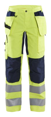 Blåkläder Dames werkbroek High-Vis met stretch 71631811 | High-Vis Geel/Marineblauw | Maat 36 - 7330509615201