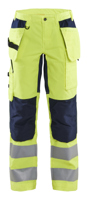 Blåkläder Dames werkbroek High-Vis met stretch 71631811 | High-Vis Geel/Marineblauw | Maat 46 - 7330509615256