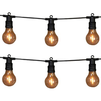 2x stuks tuinverlichting lichtsnoeren met lampjes/bollampjes klassiek warm 10 meter