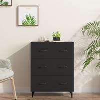 Dressoir 69,5x34x90 cm bewerkt hout zwart