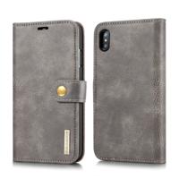 Dg. MING Crazy Horse textuur Flip afneembare magnetische lederen case voor iPhone XS Max met houder & kaartsleuven & portemonnee (grijs)