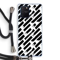 Zwarte vegen: Samsung Galaxy Note 10 Lite Transparant Hoesje met koord