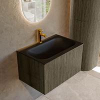 Badmeubel Mondiaz Kurve | 70 cm cm | Meubelkleur Shadow | Wastafelkleur Urban | Solid surface | Wasbak midden spoelbak | 1 kraangat