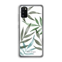 Tropical watercolor leaves: Samsung Galaxy A41 Transparant Hoesje
