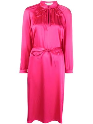 Yves Salomon robe en soie à design cache-cœur - Rose