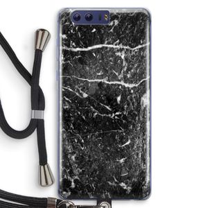Zwart marmer: Honor 9 Transparant Hoesje met koord