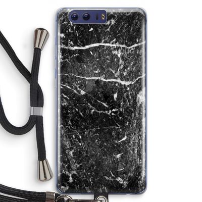 Zwart marmer: Honor 9 Transparant Hoesje met koord