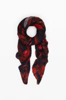 Rechthoekige sjaal met rode bloemen - BLACK - U