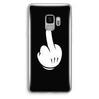 Middle finger black: Samsung Galaxy S9 Transparant Hoesje