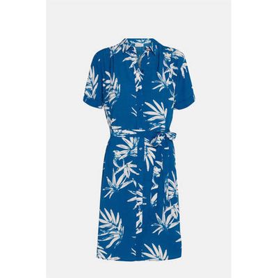 Fabienne Chapot blousejurk Boyfriend dress met all over print en ceintuur blauw Fabienne Chapot blousejurk Boyfriend dress met all over print en ceintuur blauw