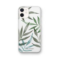 Tropical watercolor leaves: iPhone 12 Transparant Hoesje