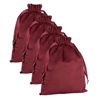 Cadeauzakje/opbergzakje met trekkoord - 8x - velvet - rood - 24 x 17 cm - luxe Cadeauzakje/opbergzakje met trekkoord - 8x - velvet - rood - 24 x 17 cm - luxe