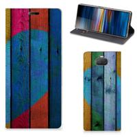 Sony Xperia 10 Plus Book | Wallet Case | Wood Heart - Cadeau voor je Vriend