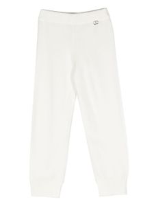 TWINSET Kids pantalon de jogging en maille à plaque logo - Blanc