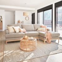 Kave Home 3-zits Loungebank 'Mihaela' Rechts, Bouclé, kleur Grijs Kave Home 3-zits Loungebank 'Mihaela' Rechts, Bouclé, kleur Grijs