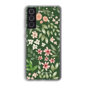 Botanical green sweet flower heaven: Samsung Galaxy S21 FE Transparant Hoesje