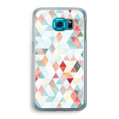 Gekleurde driehoekjes pastel: Samsung Galaxy S6 Transparant Hoesje