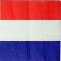 20x Nederland feest servetjes met Nederlandse vlag opdruk 33 x 33 cm