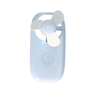 Mini ventilator/handventilator - 11 x 6 x 5 cm - Blauw - Verkoeling in zomer