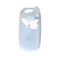 Mini ventilator/handventilator - 11 x 6 x 5 cm - Blauw - Verkoeling in zomer