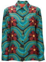 La DoubleJ chemise Boy en soie à imprimé graphique - Bleu