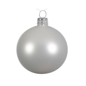 6x Glazen kerstballen mat winter wit 8 cm kerstboom versiering/decoratie   -
