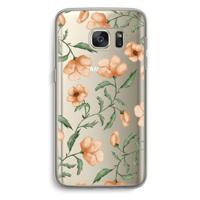 Peachy flowers: Samsung Galaxy S7 Transparant Hoesje - thumbnail