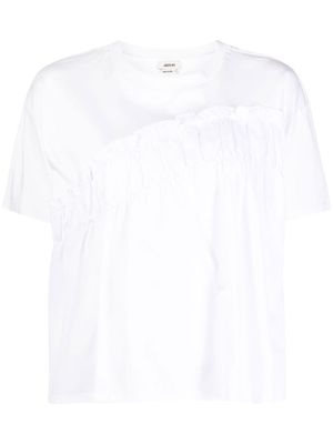 Jason Wu t-shirt à design froncé - Blanc