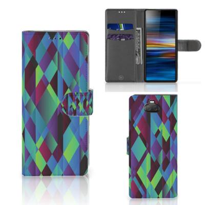 Sony Xperia 10 | Book Case | Abstract Green Blue