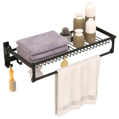 Opvouwbaar Handdoekenrek Verstelbare Handdoekenstang en Verplaatsbare Haken Aluminium Handdoekenrek Breed 26 cm Laadvermogen 10kg