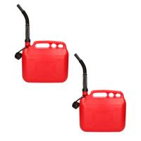 Benson Jerrycan - Set van 2x stuks - rood - met vloeistofindicator - voor brandstof - 10 liter