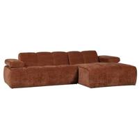 WOOOD Mojo Chaise Longue Rechts - Geweven Ribstof - Roestbruin