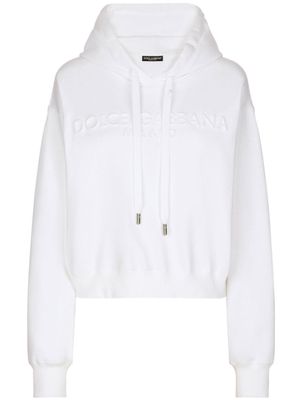 Dolce & Gabbana hoodie à logo embossé - Blanc