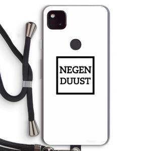 Negenduust vierkant: Pixel 4a 5G Transparant Hoesje met koord