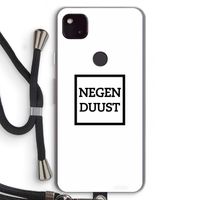 Negenduust vierkant: Pixel 4a 5G Transparant Hoesje met koord