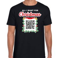 Kerst QR code kerstshirt Een lekker wijf heren zwart - Fout kerst t-shirt