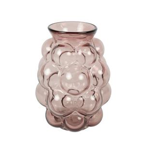 Bloemenvaas Bubblegum Large - transparant glas - lichtroze - D21 x H30 cm - vaas