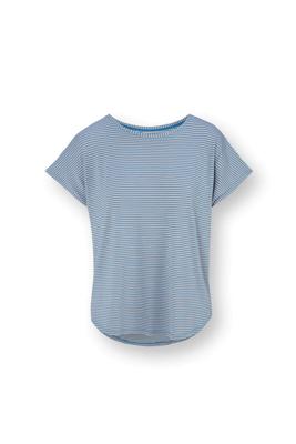 Pip Studio Tatum Top Korte Mouw Little Sumo Stripe Blauw XS Pip Studio Tatum Top Korte Mouw Little Sumo Stripe Blauw XS