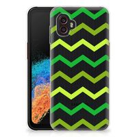 Samsung Galaxy Xcover 6 Pro TPU bumper Zigzag Groen - thumbnail