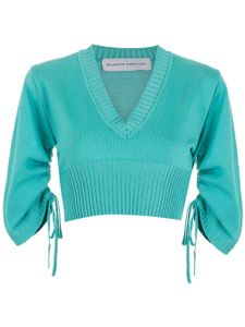 Gloria Coelho haut crop en maille - Bleu