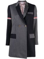 Thom Browne blazer croisé à design patchwork - Bleu - thumbnail