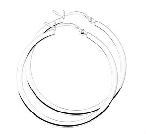 Oorringen Vierkante Buis zilver 2.5 mm x 40 mm