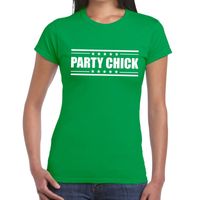 Groen t-shirt dames met tekst Party chick 2XL  -