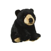 Nature Planet Pluche beer - knuffel beer - zwart - 22 cm - beren knuffelbeesten