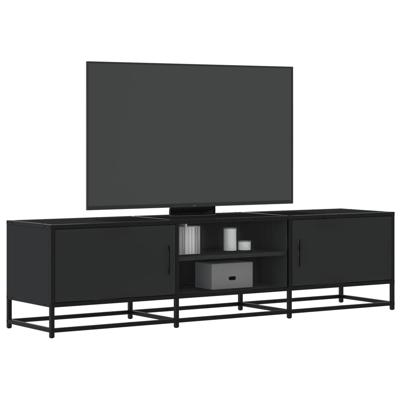 Tv-meubel 160x35x41 cm bewerkt hout en metaal zwart