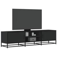 Tv-meubel 160x35x41 cm bewerkt hout en metaal zwart